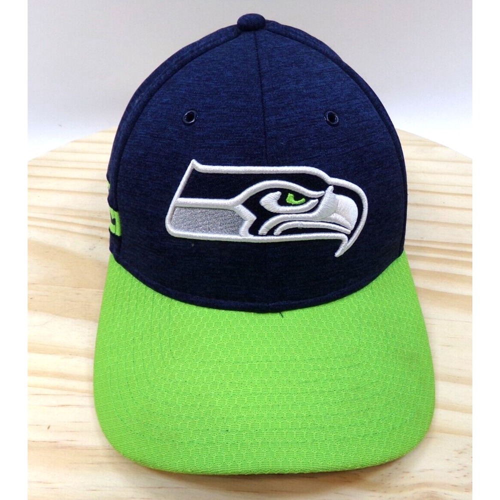 New Era 39Thirty‎ Seattle Seahawks Hat Cap NFL Blue Green Size Small / Medium